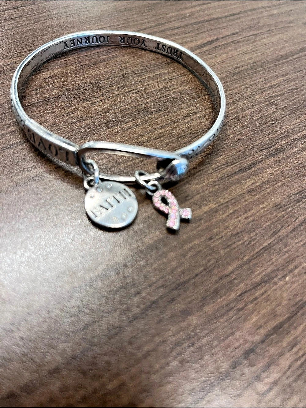Brighton Trust Your Journey Breast Cancer Collector Bracelet in Silver & Pink